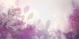 Fototapeta Na drzwi - Dreamy pastel-colored banner with lilac branches. Created with Generative AI.