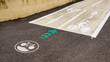 A two way, dedicated cycle way has created and is shown by clear directional usage signage 