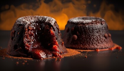 Poster - Chocolate dessert.Generative AI