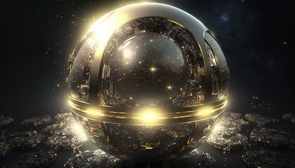 Poster - A high-tech futuristic sphere.Generative AI