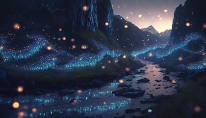 Poster - Night city.Generative AI