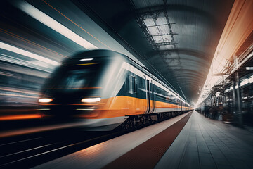 Urban Transportation: Train in Busy Station with People - Series