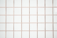 White Tile Wall, Abstract Pattern Mosaic Background, Textured Wall Or Floor