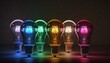 © Michael_G - Different Colored Colorful Lightbulbs Representing Diversity and Inclusion, with Licensed Generative AI Technology Assistance