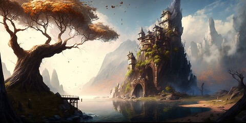 Wall Mural - Breathtaking fantasy landscape