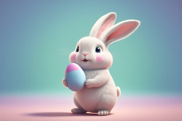 a bunny with an easter egg