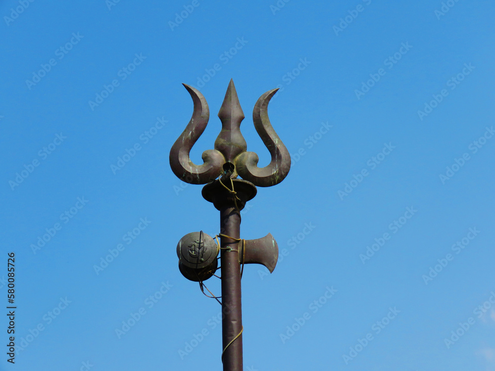 Trident weapon, and ornaments of Lord Shiva. Weapon of God Shiva ...