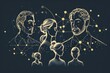 Family constellation minimalistic, generative AI