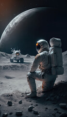 Wall Mural - Out of This World, An ESA Astronaut's Stay on the Moon Created Using Generative Ai