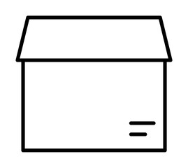 Sticker - Box closed icon. Simple line, outline of packaging icons for ui and ux, website or mobile application on white background