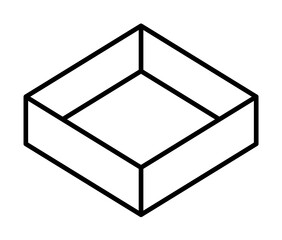 Poster - Box opened icon. Simple line, outline of packaging icons for ui and ux, website or mobile application on white background