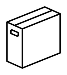 Sticker - Box closed icon. Simple line, outline of packaging icons for ui and ux, website or mobile application on white background