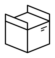 Poster - Box opened icon. Simple line, outline of packaging icons for ui and ux, website or mobile application on white background