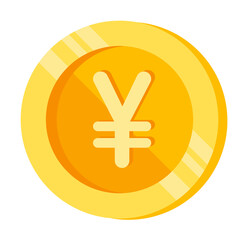 Poster - Yen, coin, money color icon. Element of color finance signs. Premium quality graphic design icon. Signs and symbols collection icon for websites, web design on white background