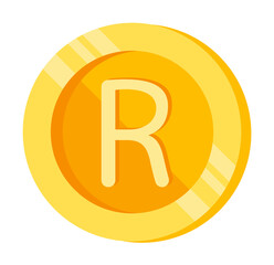 Poster - Rand, coin, money color icon. Element of color finance signs. Premium quality graphic design icon. Signs and symbols collection icon for websites, web design on white background
