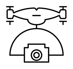 Canvas Print - drone with camera field outline icon on light background