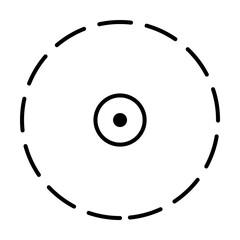 Poster - dotted circle field outline icon on light background