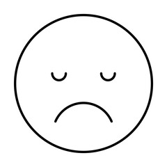Poster - Sad sleepy, emotions icon. Simple line, outline expression of mood icons for ui and ux, website or mobile application on white background