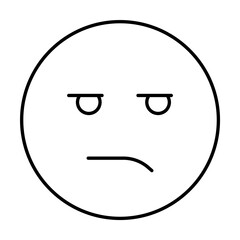Poster - Dissatisfied, emotions icon. Simple line, outline expression of mood icons for ui and ux, website or mobile application on white background