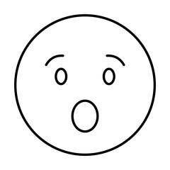 Poster - Surprised, emotions icon. Simple line, outline expression of mood icons for ui and ux, website or mobile application on white background