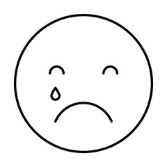 Sticker - Crying, emotions icon. Simple line, outline expression of mood icons for ui and ux, website or mobile application on white background