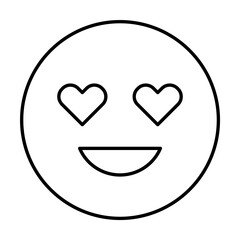 Sticker - Lovely eyes, emotions icon. Simple line, outline expression of mood icons for ui and ux, website or mobile application on white background