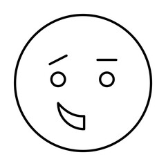 Poster - Surprised, smiling, emotions icon. Simple line, outline expression of mood icons for ui and ux, website or mobile application on white background