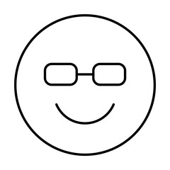 Poster - Sunglasses, happy, emotions icon. Simple line, outline expression of mood icons for ui and ux, website or mobile application on white background