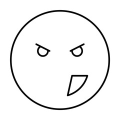 Sticker - Angry, emotions icon. Simple line, outline expression of mood icons for ui and ux, website or mobile application on white background