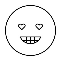 Poster - Lovely eyes, emotions icon. Simple line, outline expression of mood icons for ui and ux, website or mobile application on white background