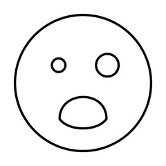 Poster - Surprised, opened eyes, emotions icon. Simple line, outline expression of mood icons for ui and ux, website or mobile application on white background