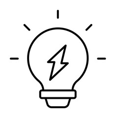 Poster - Idea, energy icon. Simple line, outline electro power icons for ui and ux, website or mobile application on white background