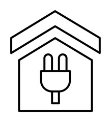 Poster - House, socket, energy icon. Simple line, outline electro power icons for ui and ux, website or mobile application on white background