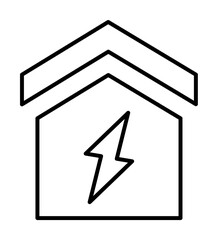 Poster - House, energy icon. Simple line, outline electro power icons for ui and ux, website or mobile application on white background