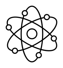 Poster - Nuclear, energy icon. Simple line, outline electro power icons for ui and ux, website or mobile application on white background