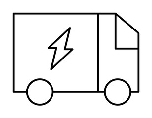 Poster - Trash, energy icon. Simple line, outline electro power icons for ui and ux, website or mobile application on white background