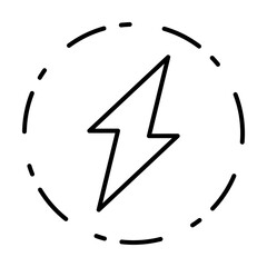 Poster - Circle, energy icon. Simple line, outline electro power icons for ui and ux, website or mobile application on white background