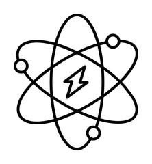 Poster - Atomic energy icon. Simple line, outline electro power icons for ui and ux, website or mobile application on white background