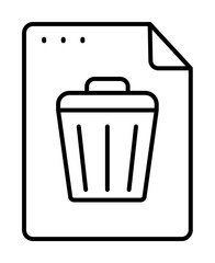 Poster - File, document, trash can icon. Simple line, outline of icons for ui and ux, website or mobile application on white background