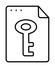 Fototapete - File, document, key icon. Simple line, outline of icons for ui and ux, website or mobile application on white background