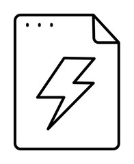 Poster - File, document, lightning icon. Simple line, outline of icons for ui and ux, website or mobile application on white background