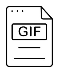 Sticker - File, document, GIF icon. Simple line, outline of icons for ui and ux, website or mobile application on white background