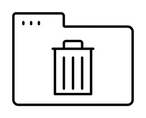 Poster - Folder trash can icon. Simple line, outline of icons for ui and ux, website or mobile application on white background