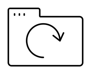 Sticker - Folder update icon. Simple line, outline of icons for ui and ux, website or mobile application on white background