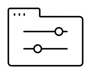 Canvas Print - Folder sound icon. Simple line, outline of icons for ui and ux, website or mobile application on white background