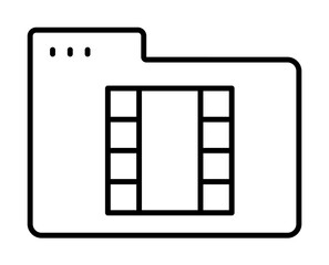 Poster - folder movie icon. simple line, outline of icons for ui and ux, website or mobile application on whi