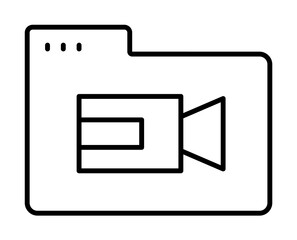 Canvas Print - Folder camera icon. Simple line, outline of icons for ui and ux, website or mobile application on white background