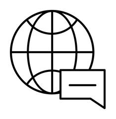 Poster - Message icon. Simple line, outline of globe icons for ui and ux, website or mobile application on white background