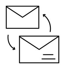 Poster - Email, business, send icon. Simple line, outline of information transfer icons for ui and ux, website or mobile application on white background