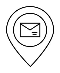 Canvas Print - Location, message, email icon. Simple line, outline of information transfer icons for ui and ux, website or mobile application on white background